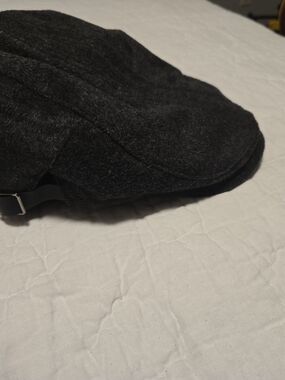 Charcoal Gray Wool Flat Cap